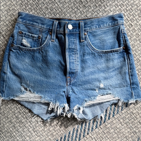 Levi's Pants - Levi’s - Distressed Blue Denim Shorts